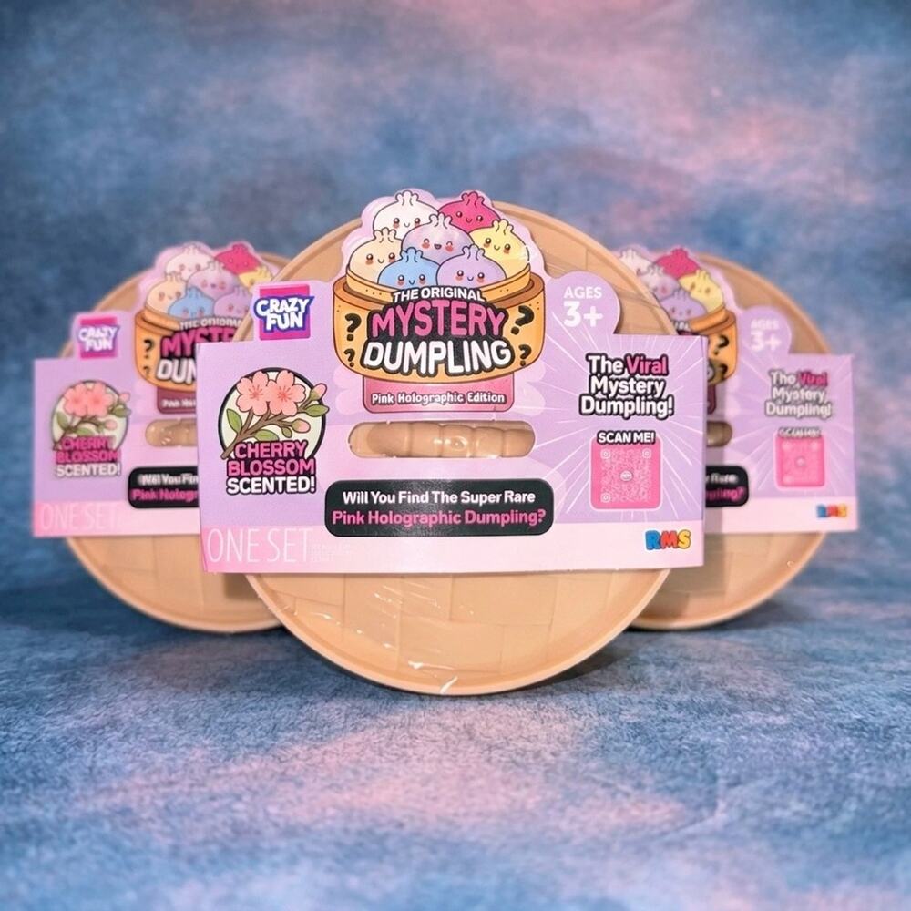 RMS Squishy Bun Original Mystery Dumpling Cherry Pink Holographic Rare Viral New